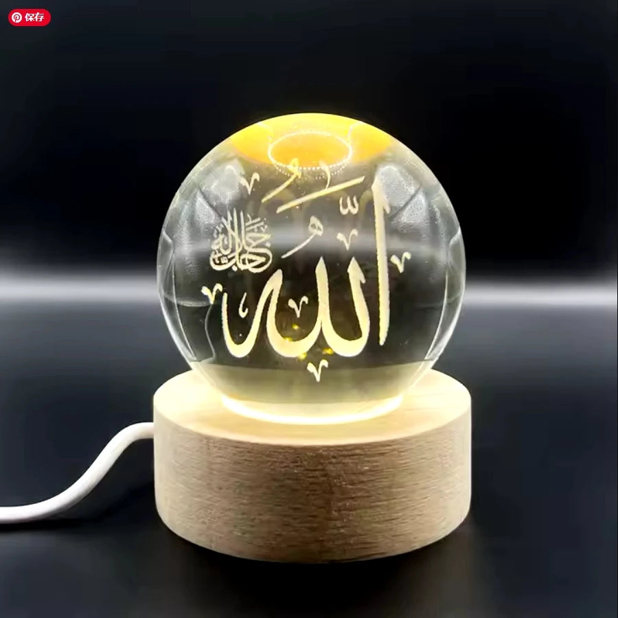 3D Galaxy Crystal Ball Night Lamp