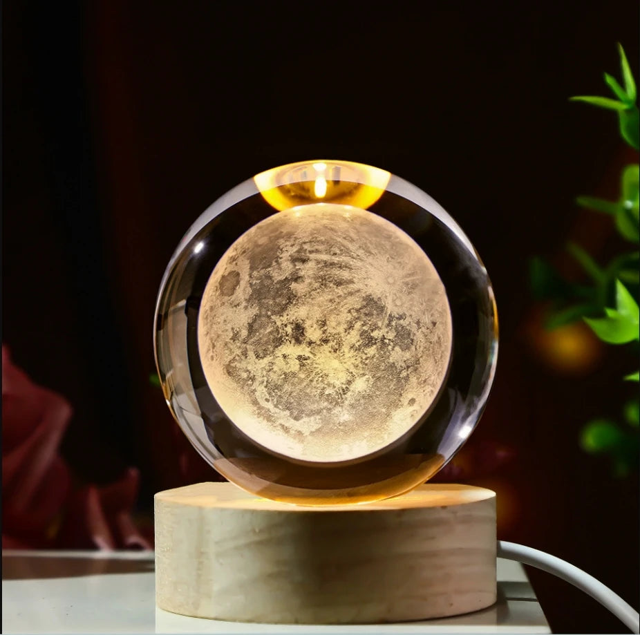 3D Galaxy Crystal Ball Night Lamp