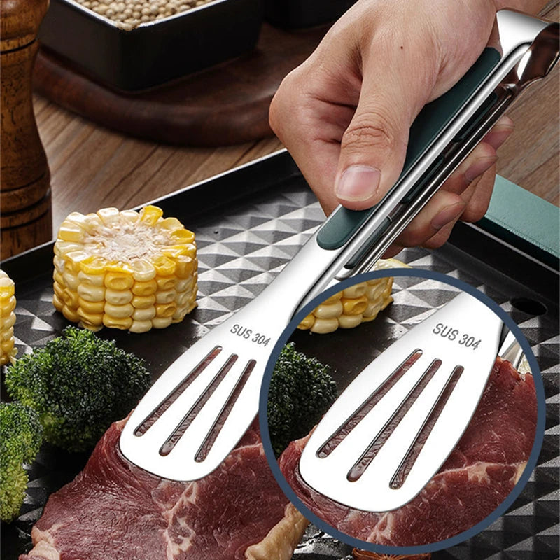 Stainless Steel Food Tongs Meat Salad Grill Clip