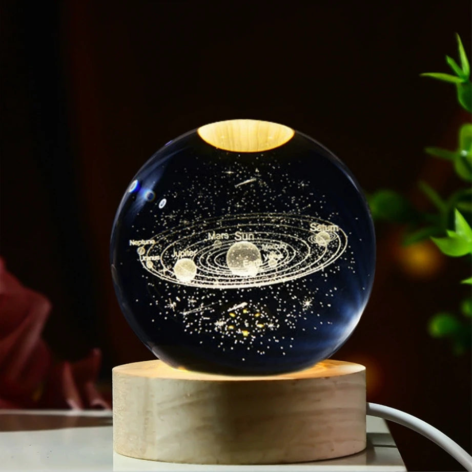 3D Galaxy Crystal Ball Night Lamp