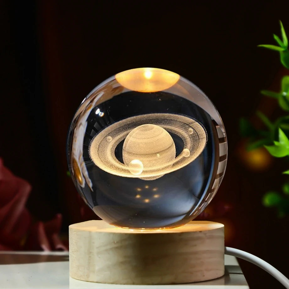 3D Galaxy Crystal Ball Night Lamp