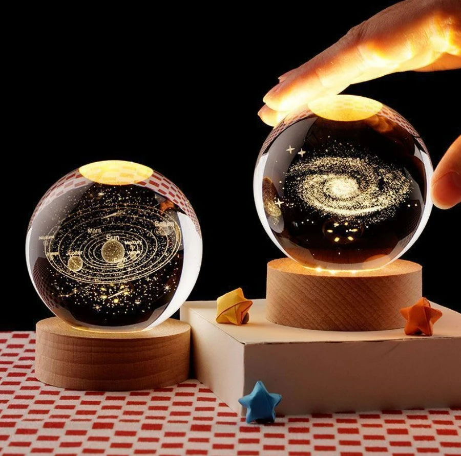 3D Galaxy Crystal Ball Night Lamp