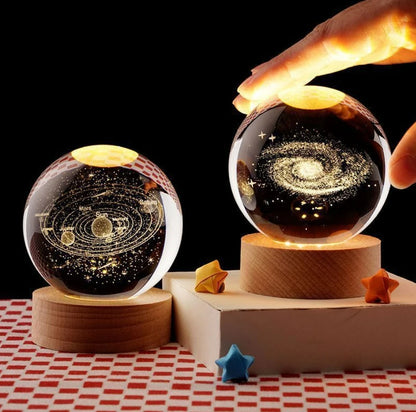 3D Galaxy Crystal Ball Night Lamp