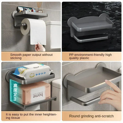 Wall-Mounted Toilet Paper Holder Stand