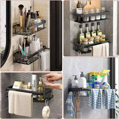 No-Drill Aluminum Bathroom Shelf