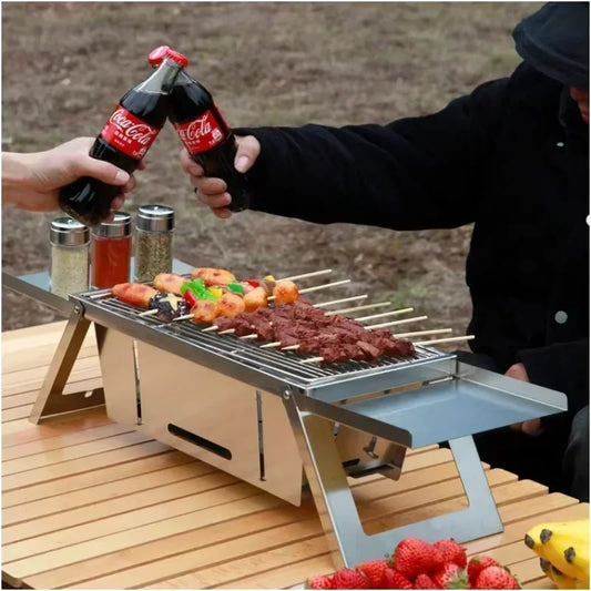 Stainless Steel Folding Smokeless Charcoal Barbecue Stove