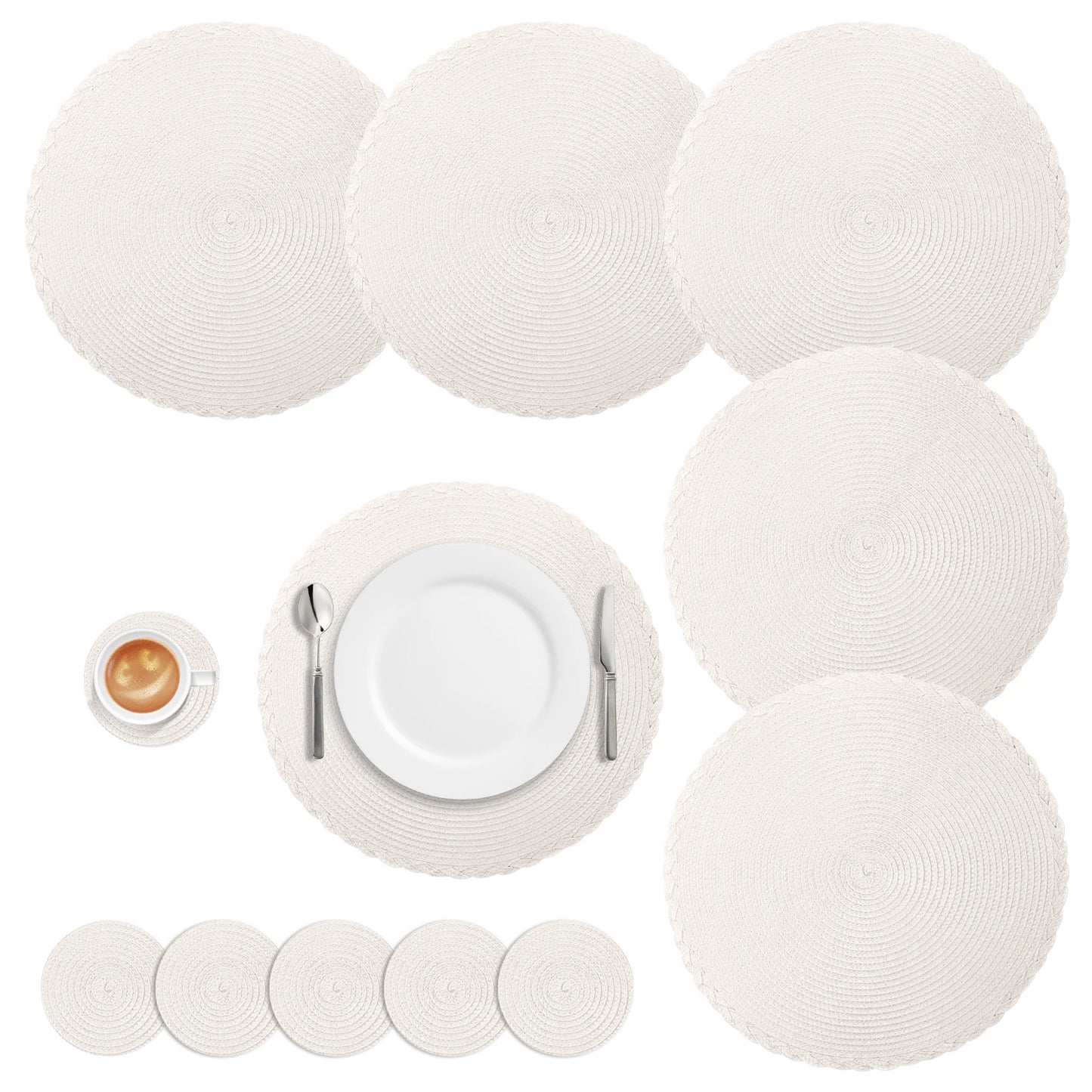 Round Braided Heat-Resistant Washable Dining Placemats