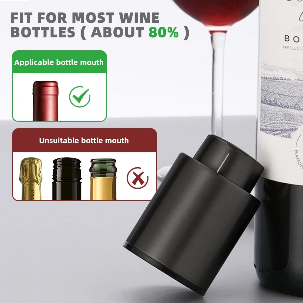 Vacuum Wine Bottle Stopper Seal Push
