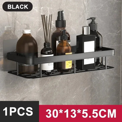 No-Drill Aluminum Bathroom Shelf