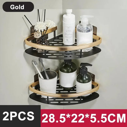 No-Drill Aluminum Bathroom Shelf