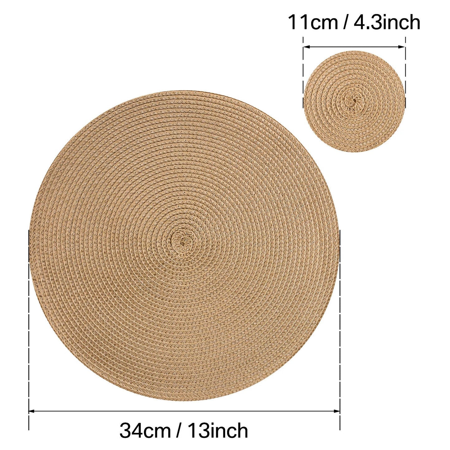 Round Braided Heat-Resistant Washable Dining Placemats
