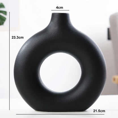 Nordic Donut Ceramic Hollow Vase