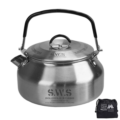 0.8L Portable Stainless Steel Camping Kettle