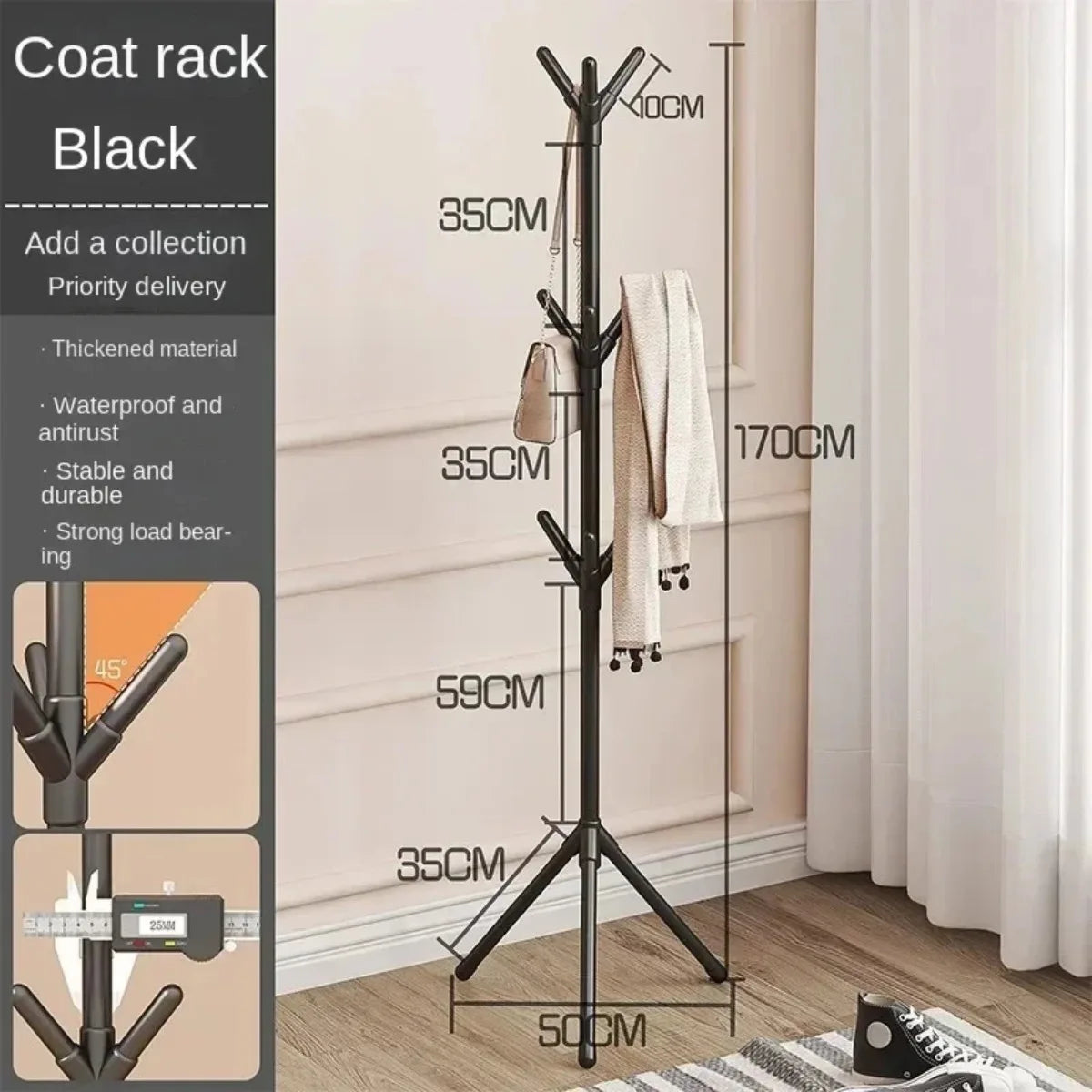 Vertical Tree Branch Clothes Rack