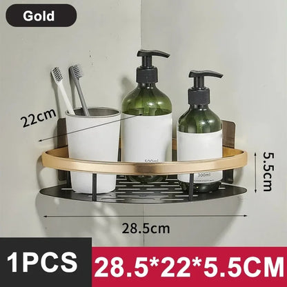No-Drill Aluminum Bathroom Shelf