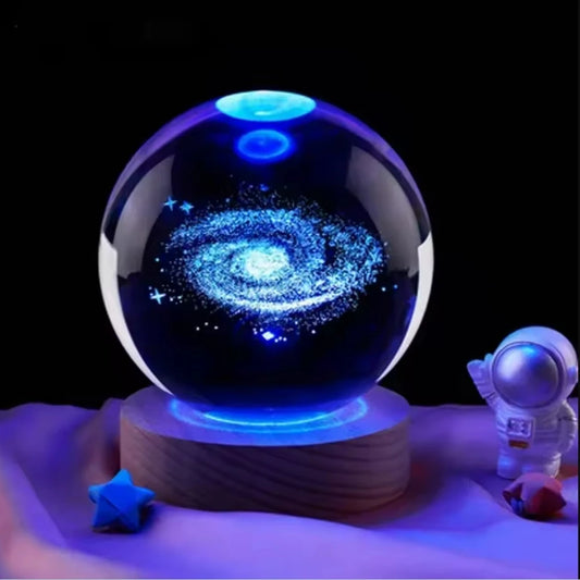 3D Galaxy Crystal Ball Night Lamp