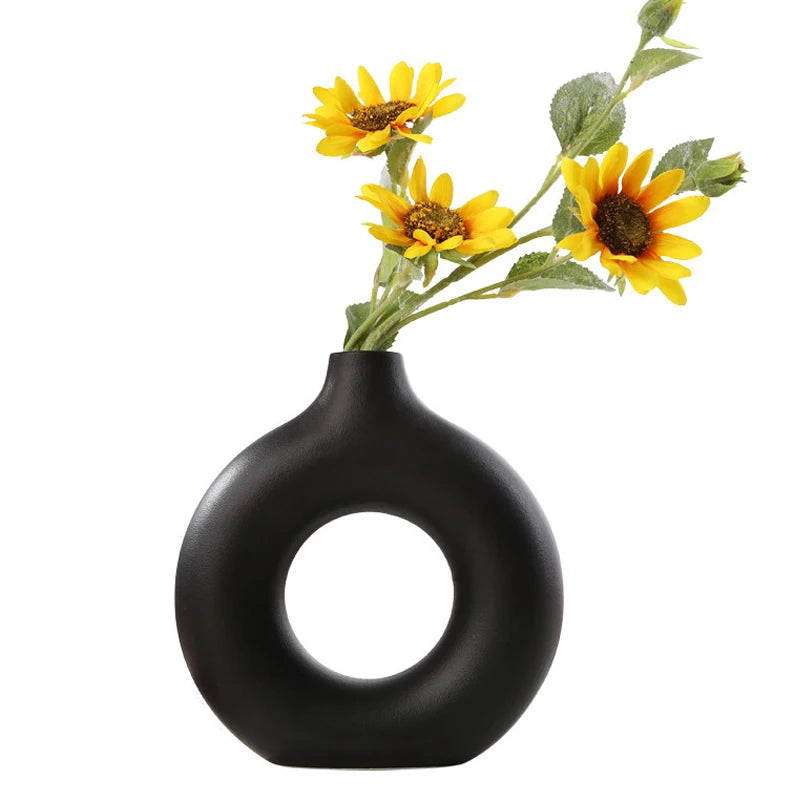 Nordic Donut Ceramic Hollow Vase