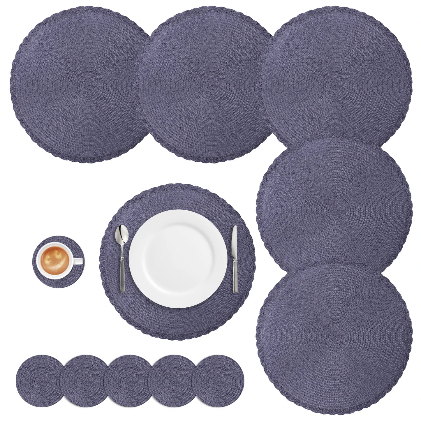 Round Braided Heat-Resistant Washable Dining Placemats