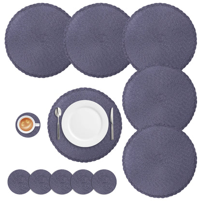 Round Braided Heat-Resistant Washable Dining Placemats