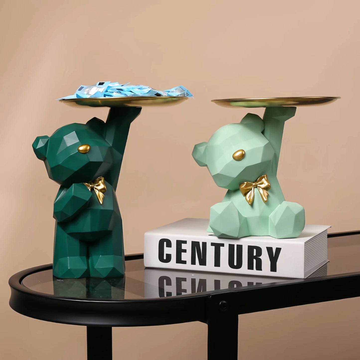 Geometric Resin Bear Storage