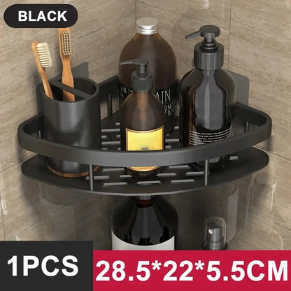 No-Drill Aluminum Bathroom Shelf