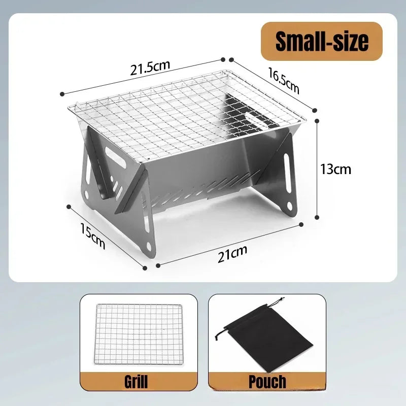 Stainless Steel Folding Smokeless Charcoal Barbecue Stove