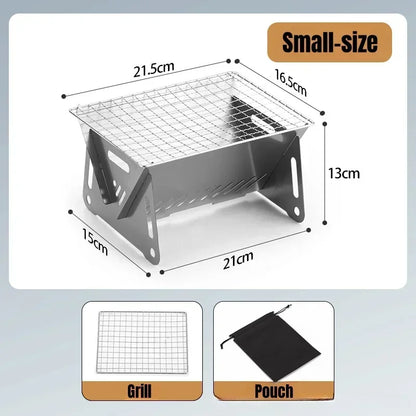 Stainless Steel Folding Smokeless Charcoal Barbecue Stove