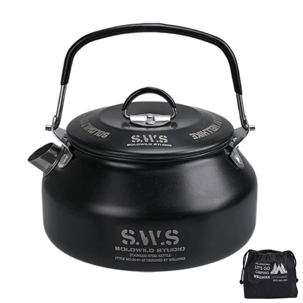 0.8L Portable Stainless Steel Camping Kettle