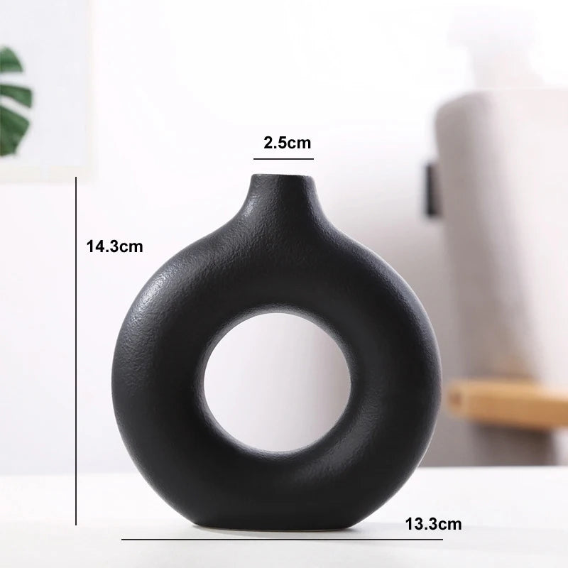 Nordic Donut Ceramic Hollow Vase