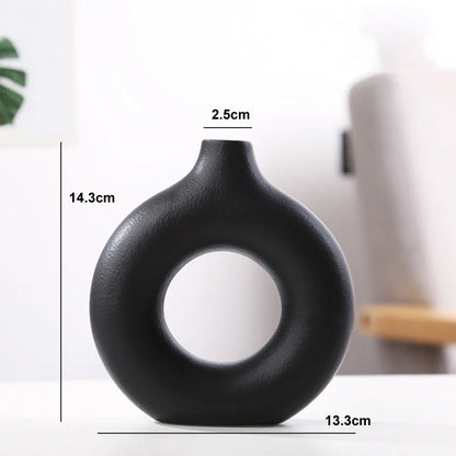Nordic Donut Ceramic Hollow Vase