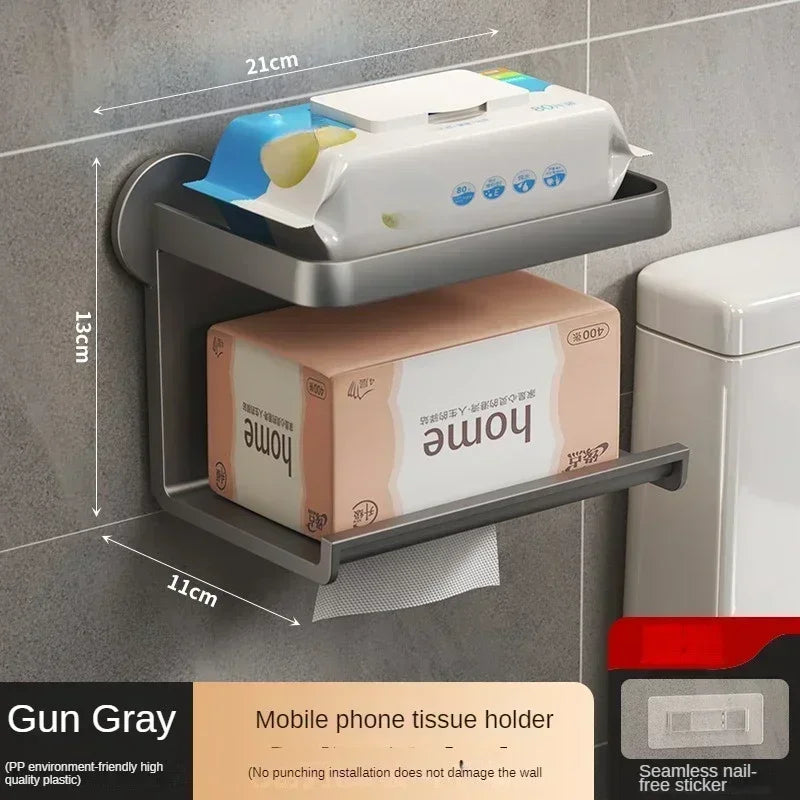Wall-Mounted Toilet Paper Holder Stand