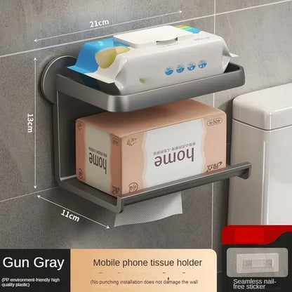 Wall-Mounted Toilet Paper Holder Stand