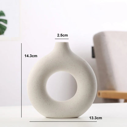 Nordic Donut Ceramic Hollow Vase