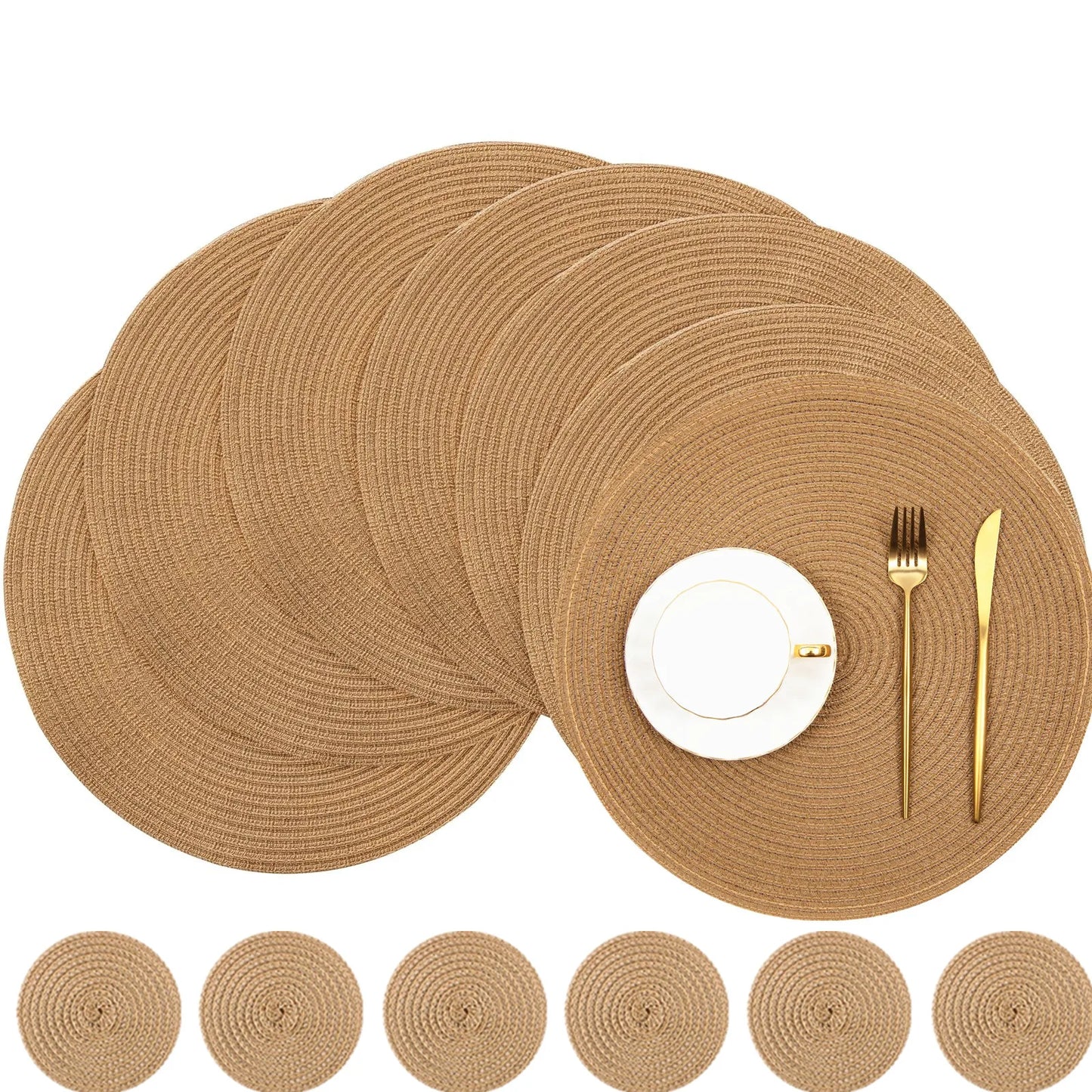 Round Braided Heat-Resistant Washable Dining Placemats