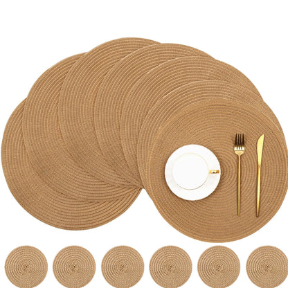 Round Braided Heat-Resistant Washable Dining Placemats