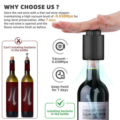 Vacuum Wine Bottle Stopper Seal Push