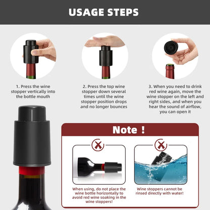 Vacuum Wine Bottle Stopper Seal Push