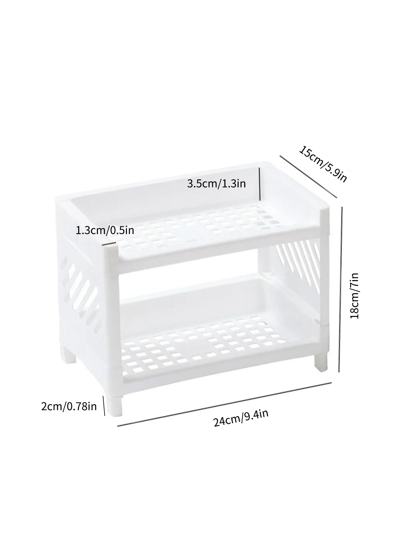 White Double-Layer Desktop Organizer Rack