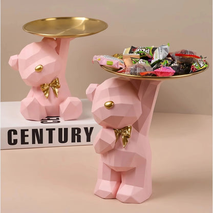 Geometric Resin Bear Storage