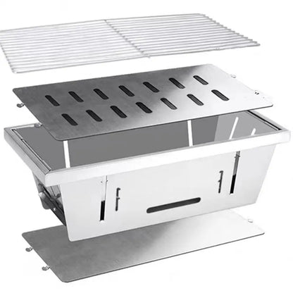 Stainless Steel Folding Smokeless Charcoal Barbecue Stove