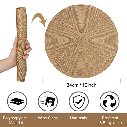 Round Braided Heat-Resistant Washable Dining Placemats