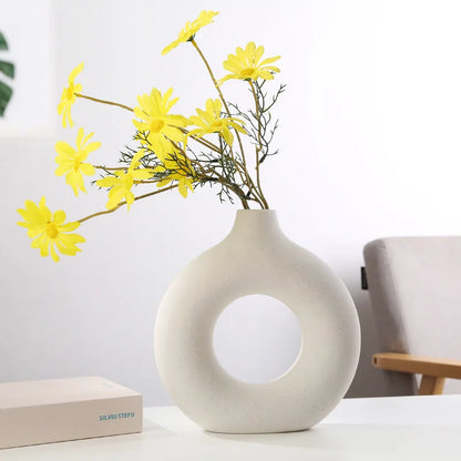 Nordic Donut Ceramic Hollow Vase