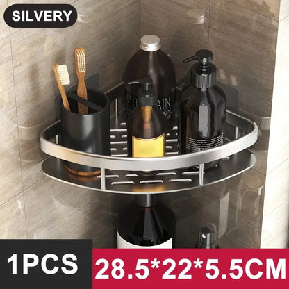 No-Drill Aluminum Bathroom Shelf