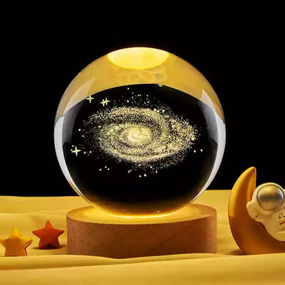 3D Galaxy Crystal Ball Night Lamp