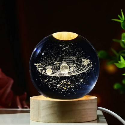 3D Galaxy Crystal Ball Night Lamp