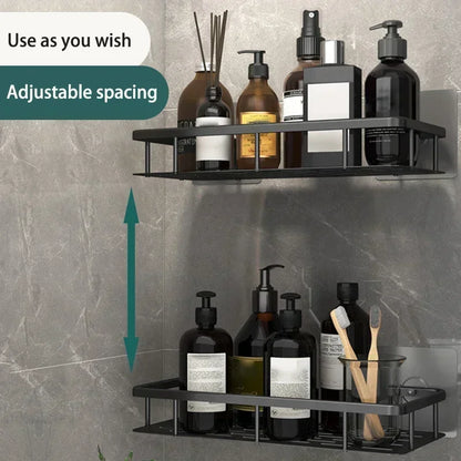 No-Drill Aluminum Bathroom Shelf