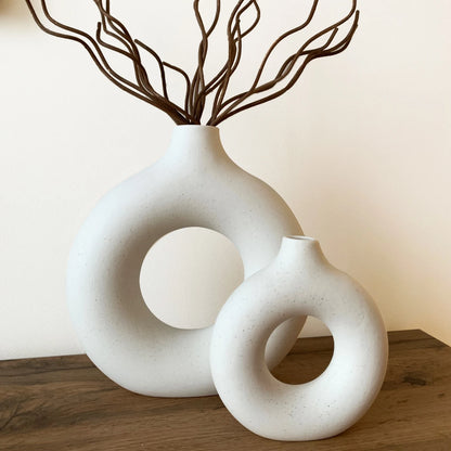 Nordic Donut Ceramic Hollow Vase