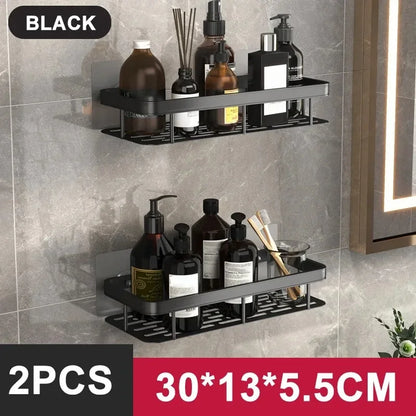 No-Drill Aluminum Bathroom Shelf