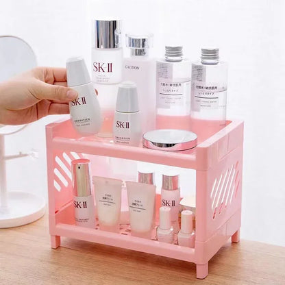 White Double-Layer Desktop Organizer Rack