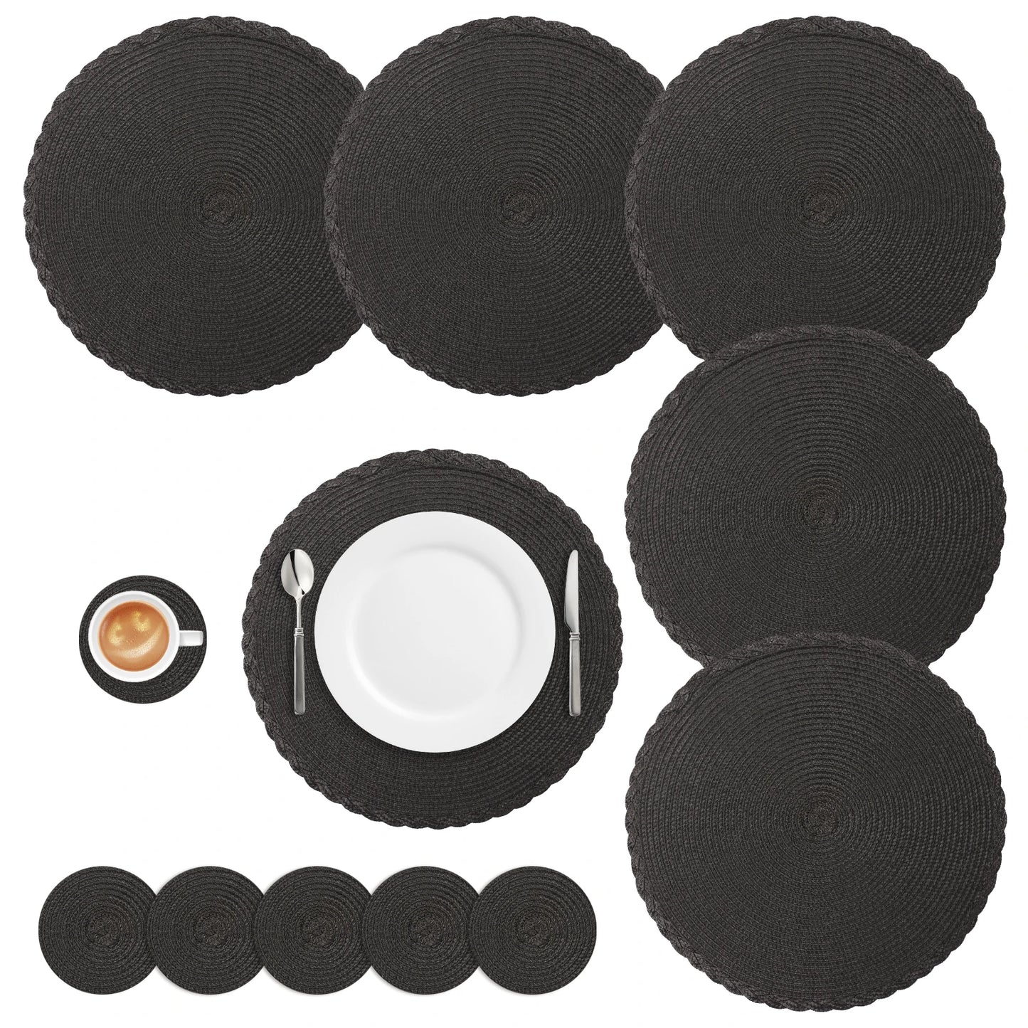 Round Braided Heat-Resistant Washable Dining Placemats